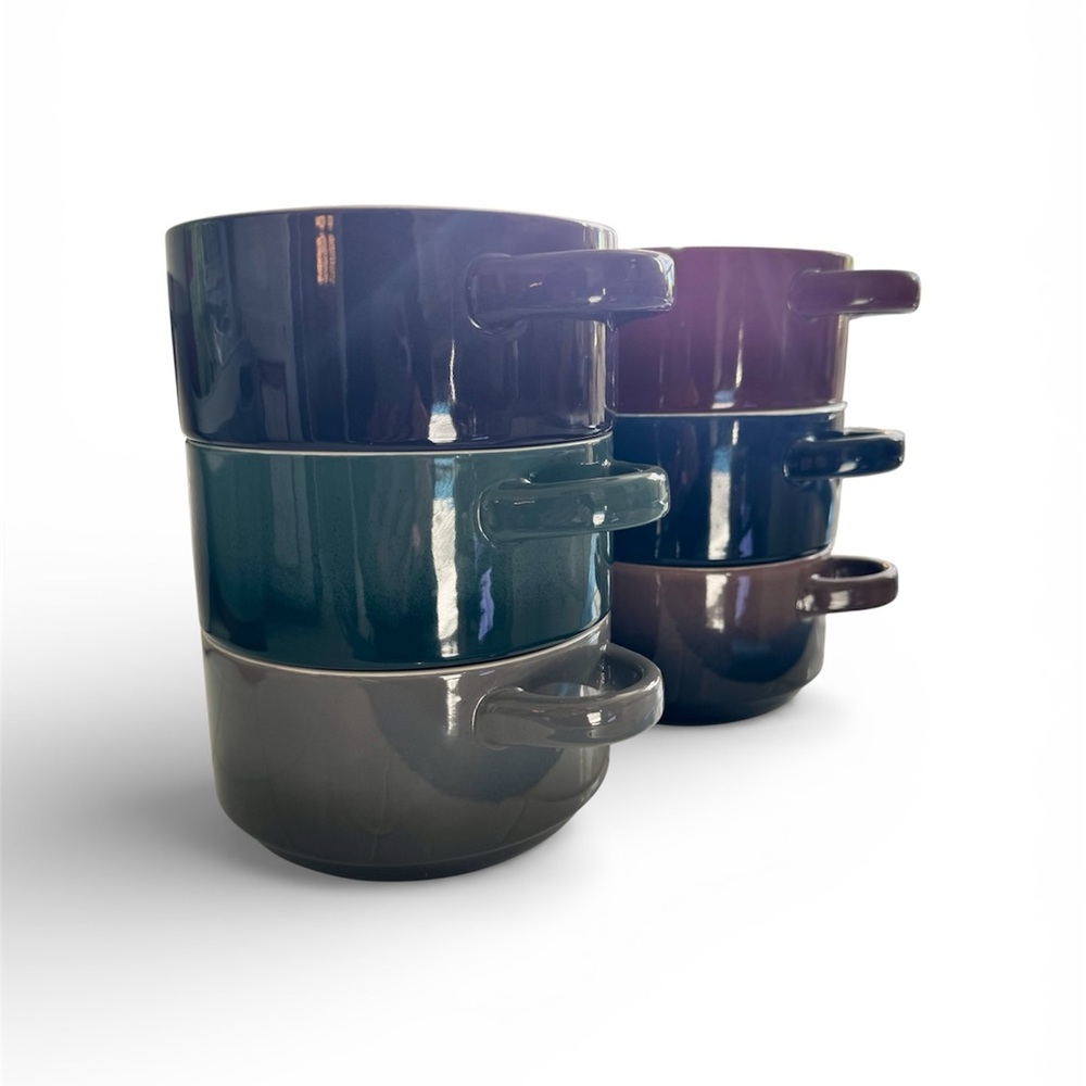 NWOT GOURMET BASICS BY MIKASA SOUP DOUBLE HANDLE SOUP STEW BOWLS SET OF 6